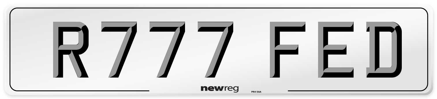 R777 FED Number Plate from New Reg